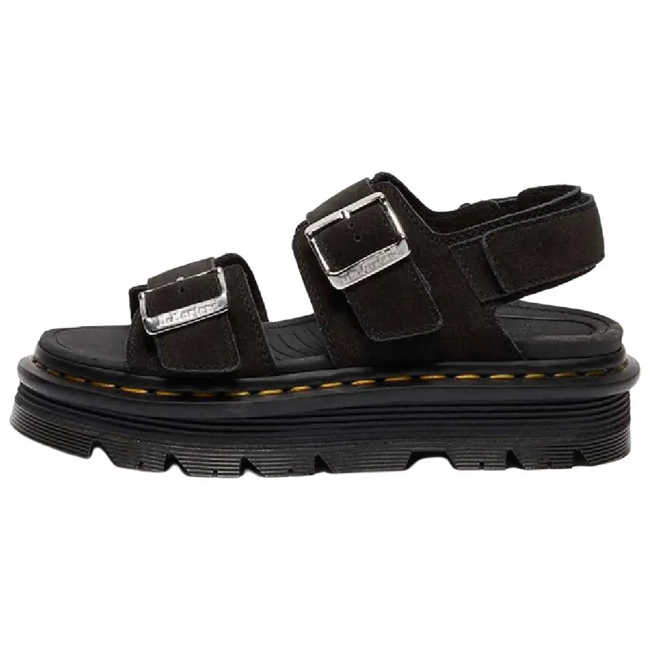 Dr.Martens ZEBZAG Suede One Strap Sandals Unisex Black
