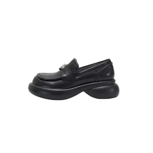 Teenie Weenie Cow Leather Loafers Women's Black
