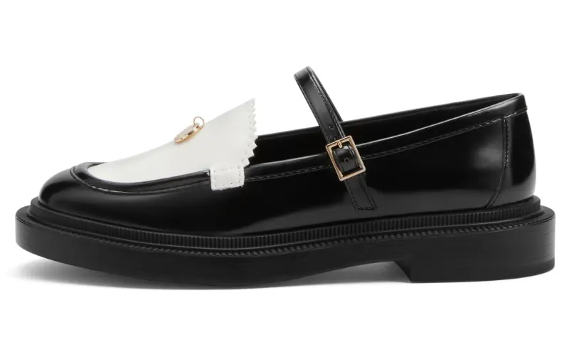 CHARLES&KEITH Loafers Women's Low Top Black Boxed Black/Multi Composite Color