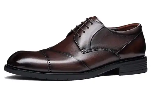 Chrisdien Deny Leather Minimalist Fashion Dress Shoes Men's Coffee