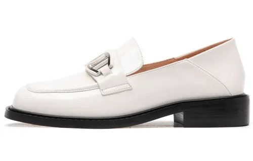 PACO GIL Patent Leather Casual Shoes Women's White