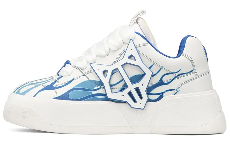 Naked Wolfe Skateboard Shoes Men's Low Top White Blue