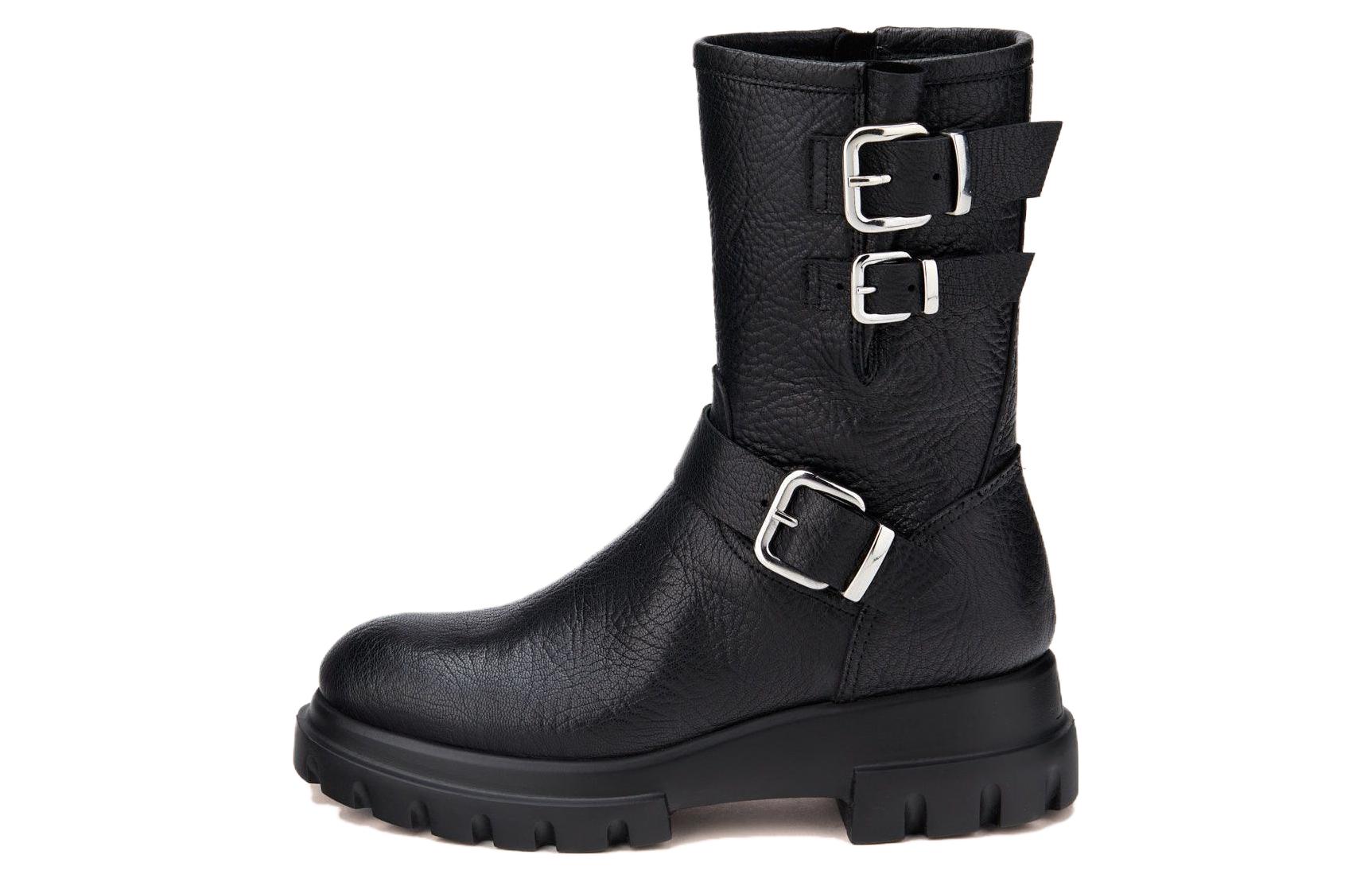 AGL Leather Ankle Boots 6CM Women's Black