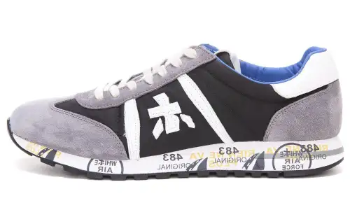 PREMIATA Leather Cushioning Low top Casual Shoes Men's Gray Black