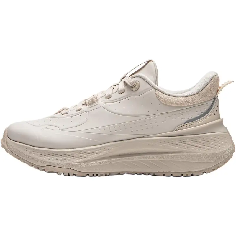 Li Ning SOFT PLUS SHIELD Abrasion Resistant Slip Resistant Low top Casual Shoes Women's Oat Gray