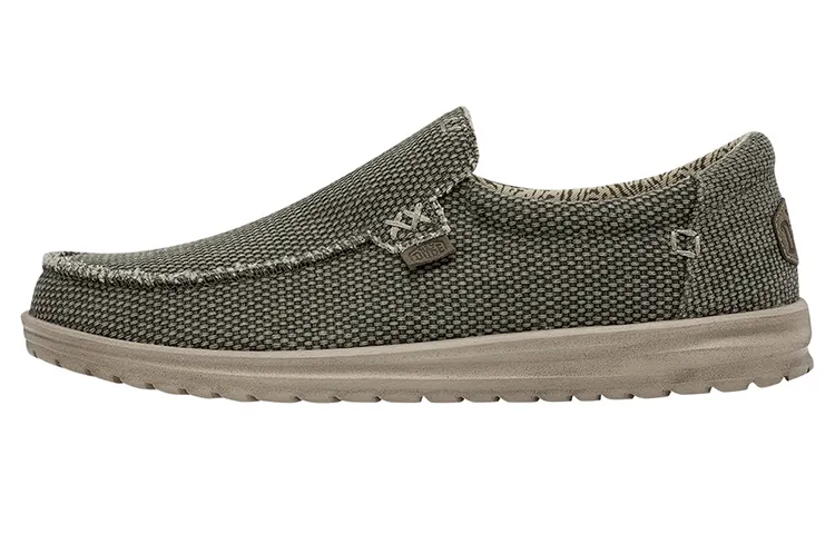 Heydude Men's Casual Shoes Men's Low Top Army Green Brown