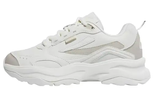 FILA Wood Block Low top Sports Casual Shoes Unisex White Gray Korean Style