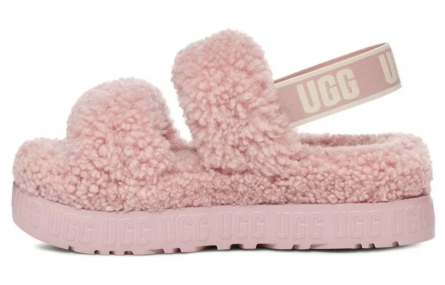 UGG Oh Fluffita Clean/Simple Fashion Fleece Lined Mules Fuzzy Slippers Women's Rose Gray