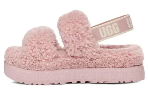 UGG Oh Fluffita Clean/Simple Fashion Fleece Lined Mules Fuzzy Slippers Women's Rose Gray