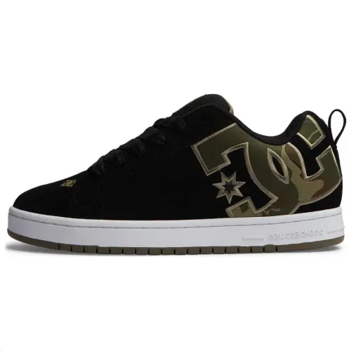 DC Shoes Cow Leather Low top Skateboard Shoes Men's Black Green