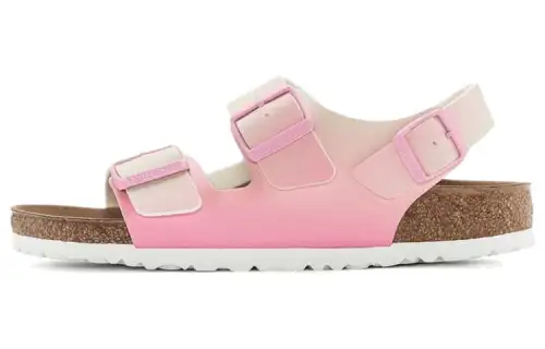 Birkenstock Milano Vegan Birko Flor Narrow Fit Sandals 'Candy Pink Faded Lime' Women's