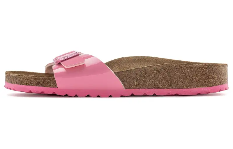Birkenstock Synthetic Leather Slide Slippers Women's Candy Pink Narrow