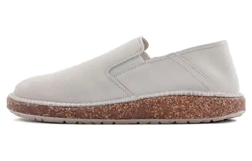 Birkenstock Suede Casual Shoes Unisex White Narrow