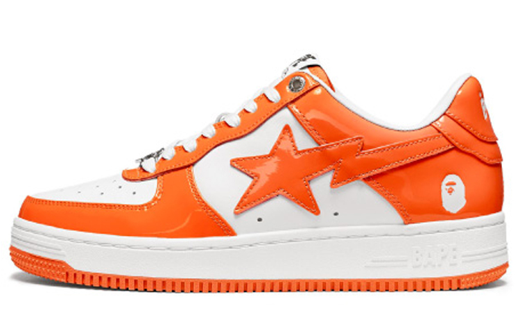 Мужские кеды A BATHING APE A BATHING APE STA Low (бело-оранжевые)
