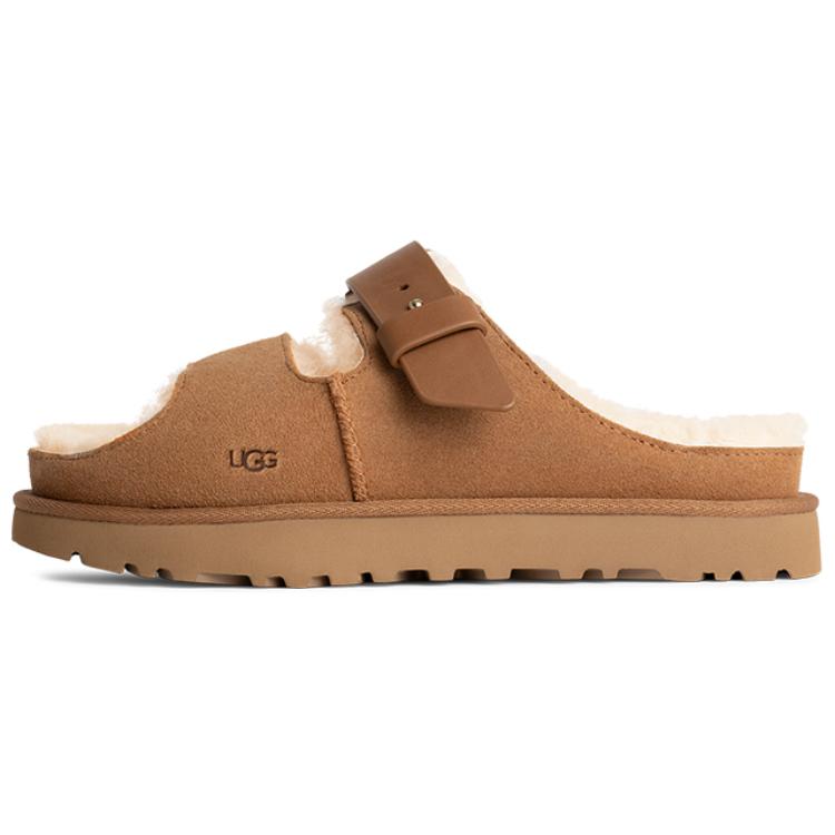 UGG Newborn Collection, Porte Chouxfleur, Minimalist Fashion, Fleece Lined Mules Slide Slippers Women's Chestnut