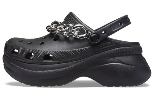 Crocs Classic Clog Retro Sandals Black Silver Women's