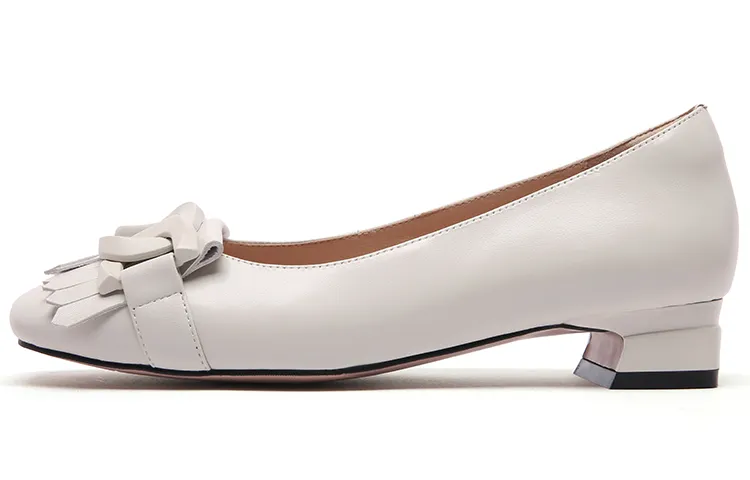 PACO GIL Sheepskin Casual Shoes 2.5cm Women's Ecru
