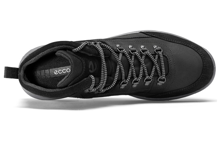 Ecco Cow Leather High top Outdoor Casual Shoes Men’s Black