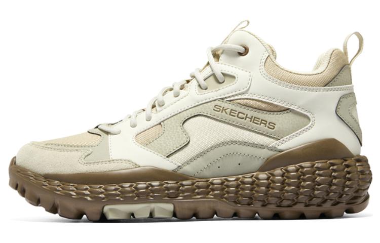 Skechers Skechers Monster mesh suede fabric synthetic leather comfortable shock-absorbing wear-resistant rebound high-top lifestyle shoes men's brown