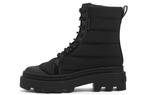 CHARLES&KEITH Small Ck Short Combat Boots 4.5cm Women's Black/Dark Blue