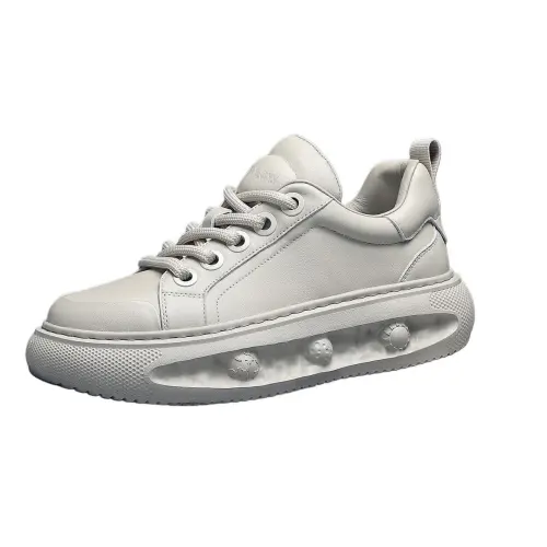 JANE HARLOW Top Grain Cow Leather Low top Casual Shoes Men's Gray