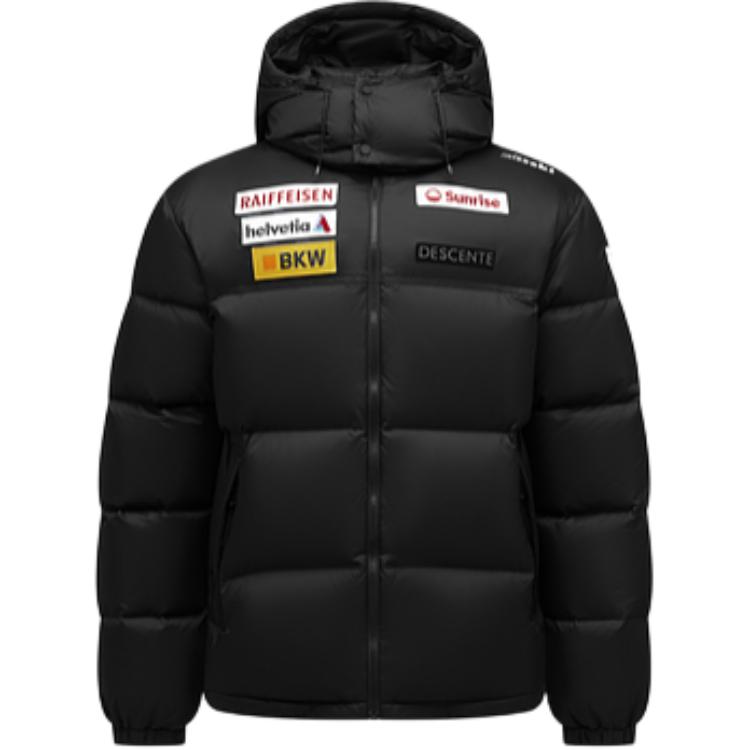 DESCENTE SKI STYLE Series Swiss National Team Cooperation Series Hooded Commuting 720 Puff Down Jacket Men's Style