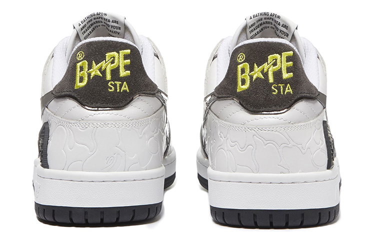 Женские кеды A BATHING APE SK8 STA (бело-черный) — Белый / чёрный — фото 4