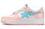 A BATHING APE STA Leather Low top Stylish Skateboarding Shoes Women's Pink