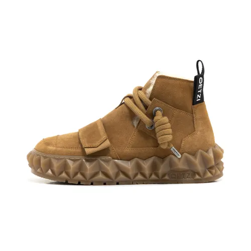 OETZI Abrasion Resistant Mid top Skateboard Shoes Unisex Brown