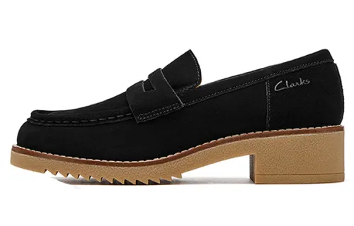 Clarks Block Heel Mary Jane Shoes Women's Black