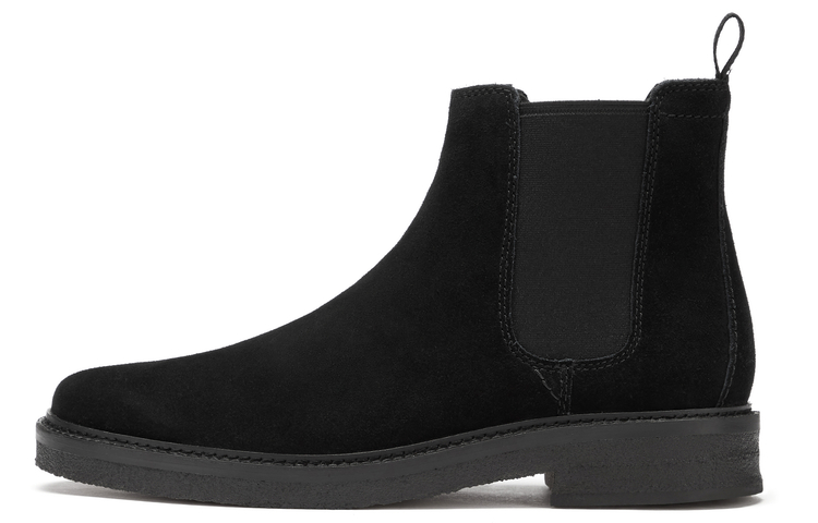 Clarks Artisan Collection Cow Split Leather Crew Chelsea Boots Men's Black