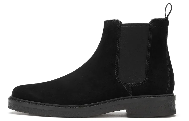 Clarks Artisan Collection Cow Split Leather Crew Chelsea Boots Men's Black