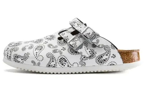 Birkenstock Paisley Pu Closed Toe Slippers Women's White Narrow