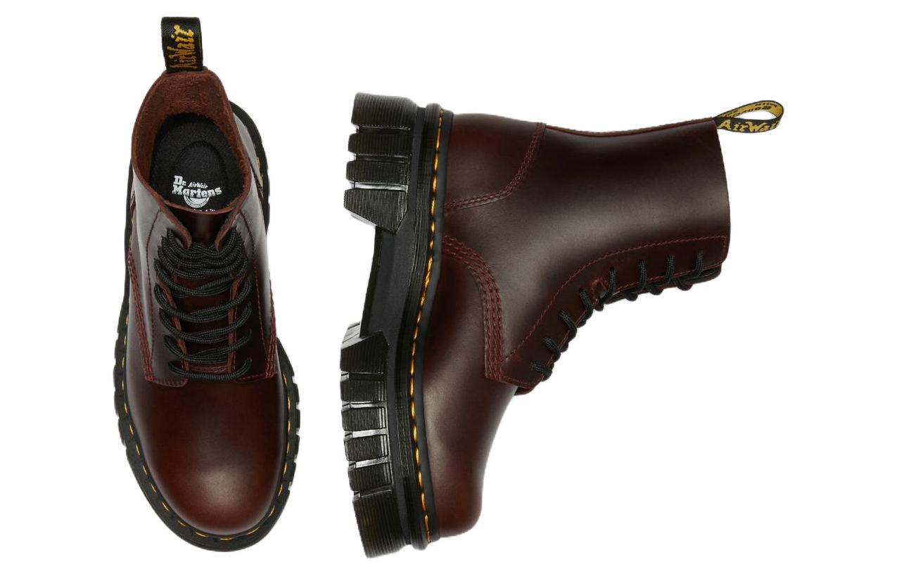 Dr. Martens Audrick Brando Leather Platform Lace Up Boots 'Brown' Women's