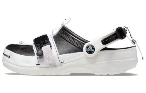 Crocs Classic Zip Tie Buckle Clogs 'Black White'
