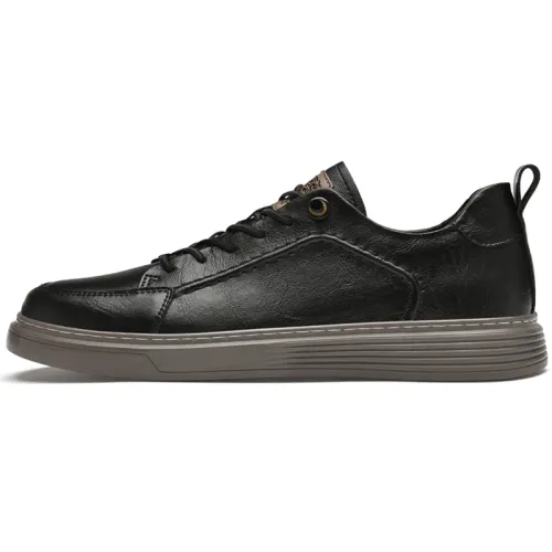 Mulinsen two-layer cowhide, classic and versatile genuine leather, comfortable and casual sports, outdoor British style, trendy, fashionable, soft sole and soft surface sneakers, men's style