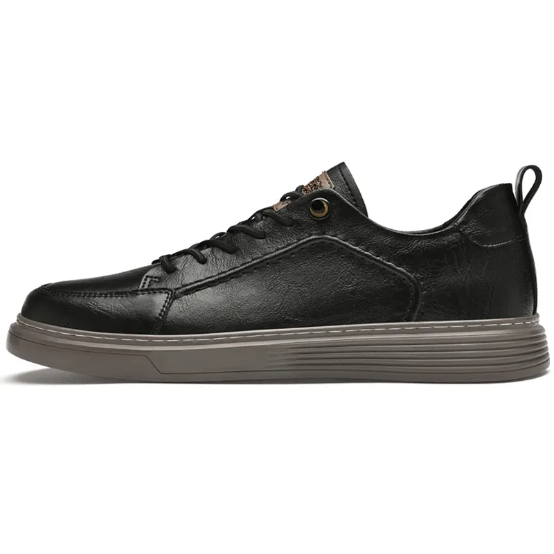 Mulinsen two-layer cowhide, classic and versatile genuine leather, comfortable and casual sports, outdoor British style, trendy, fashionable, soft sole and soft surface sneakers, men's style