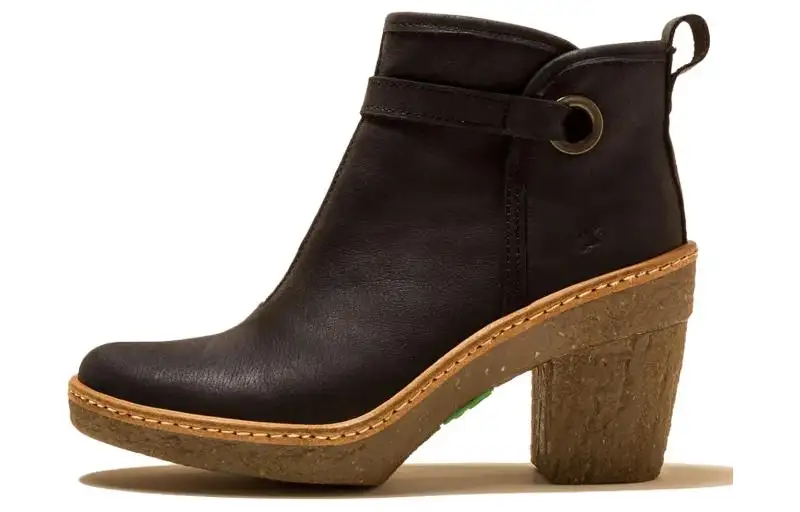 El Naturalista Leather Ankle Boots 6CM Women's Black