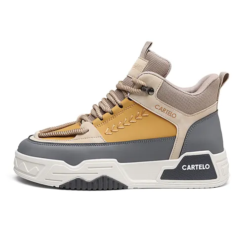 CARTELO Height Increasing Lightweight Slip Resistant Mid top Skateboard Shoes Men's