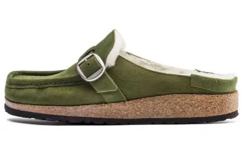 Birkenstock Buckley Shearling Suede Leather 'Mountain View Green'