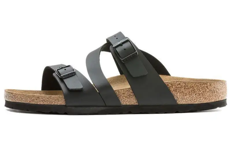 Birkenstock Synthetic Leather Slide Slippers Women's Black Regular