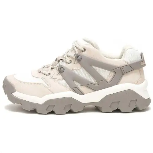 CAT Reactor Comfortable Slip Resistant Outdoor Shoes Unisex White Gray
