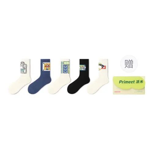 Primeet Universal antibacterial breathable trend comics, sports basketball comfortable summer knee socks for men and women, gift box, absorbs sweat and smell, mid-length