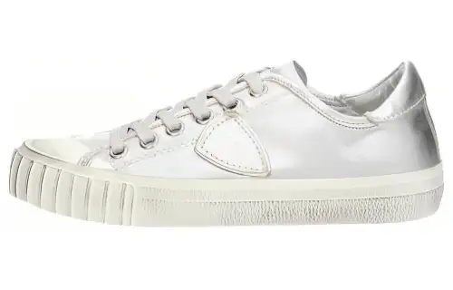 PHILIPPE MODEL Leather Stylish Skateboarding Shoes Women's Silver