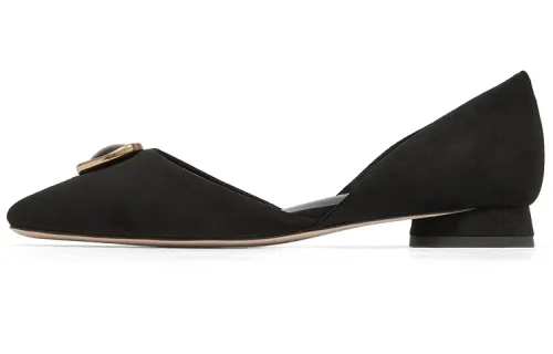 CHARLES&KEITH Fabric Casual Shoes Women's Black Textured