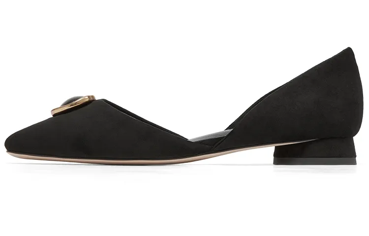 CHARLES&KEITH Fabric Casual Shoes Women's Black Textured