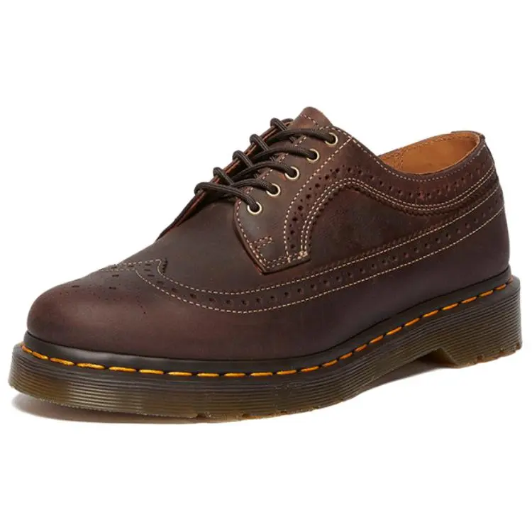 Dr.Martens Originals Cow Leather Abrasion Resistant Low top Casual Shoes Unisex Dark Brown
