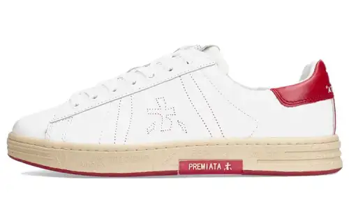 PREMIATA Russel Calfskin Low top Skateboard Shoes Men's White Red