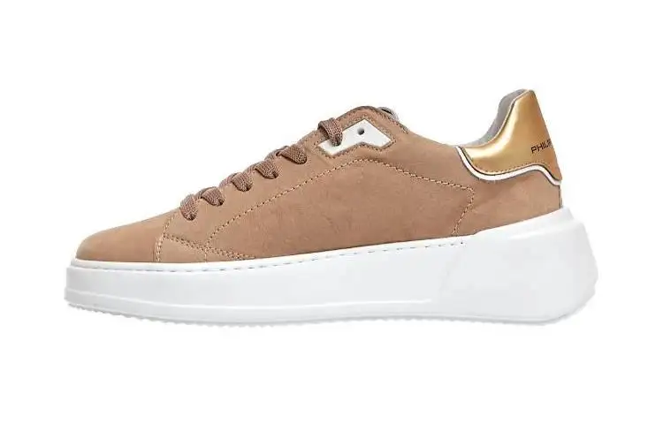 PHILIPPE MODEL Leather Low top Skateboard Shoes Women's Beige