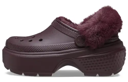 Crocs Stomp Lined Clogs 'Dark Cherry' Women's